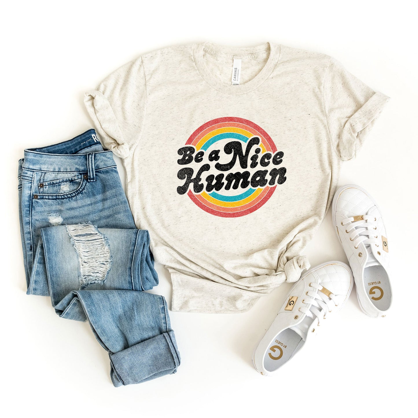 Clearance Be A Nice Human Circles | Short Sleeve Graphic Tee
