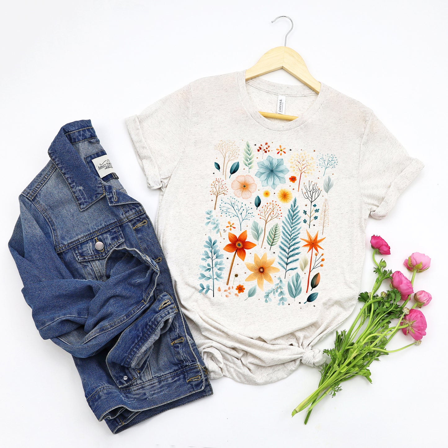 Winter Floral | Short Sleeve Crew Neck