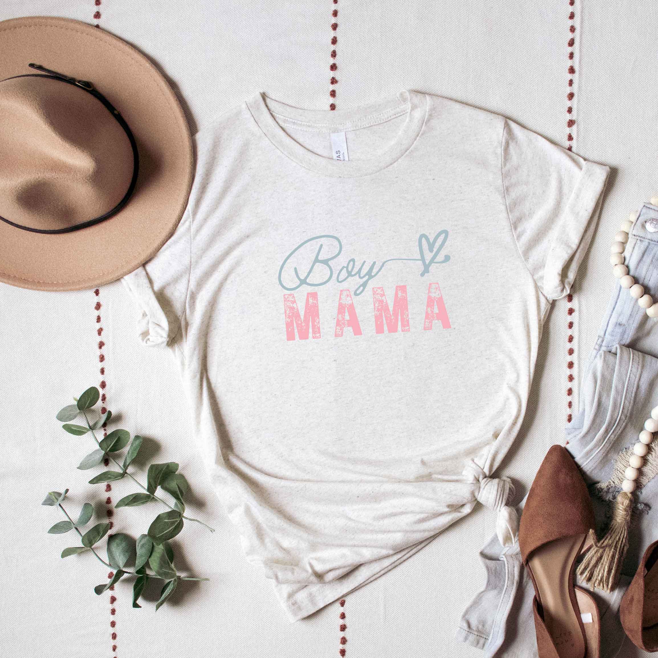 Boy Mama Heart Colorful | Short Sleeve Graphic Tee