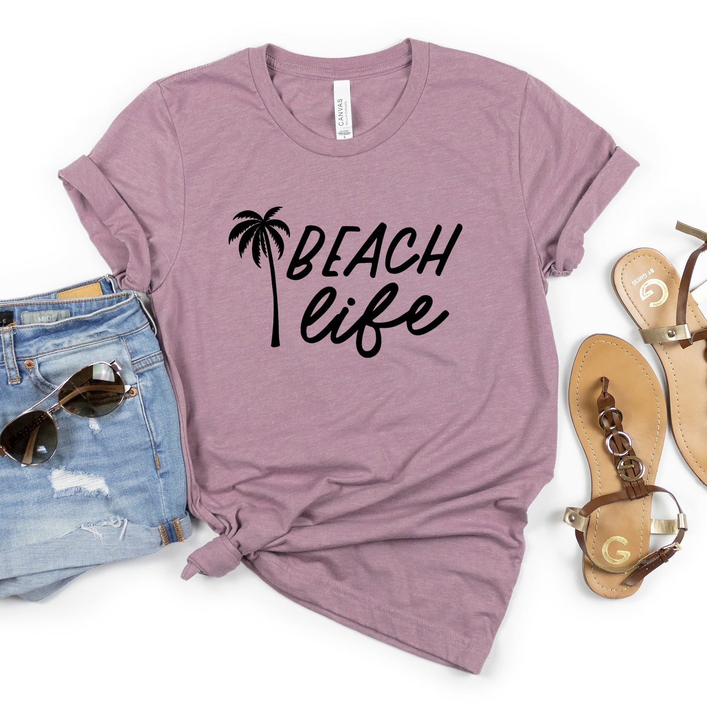 Clearance Beach Life Palm Trees | Short Sleeve Graphic Tee