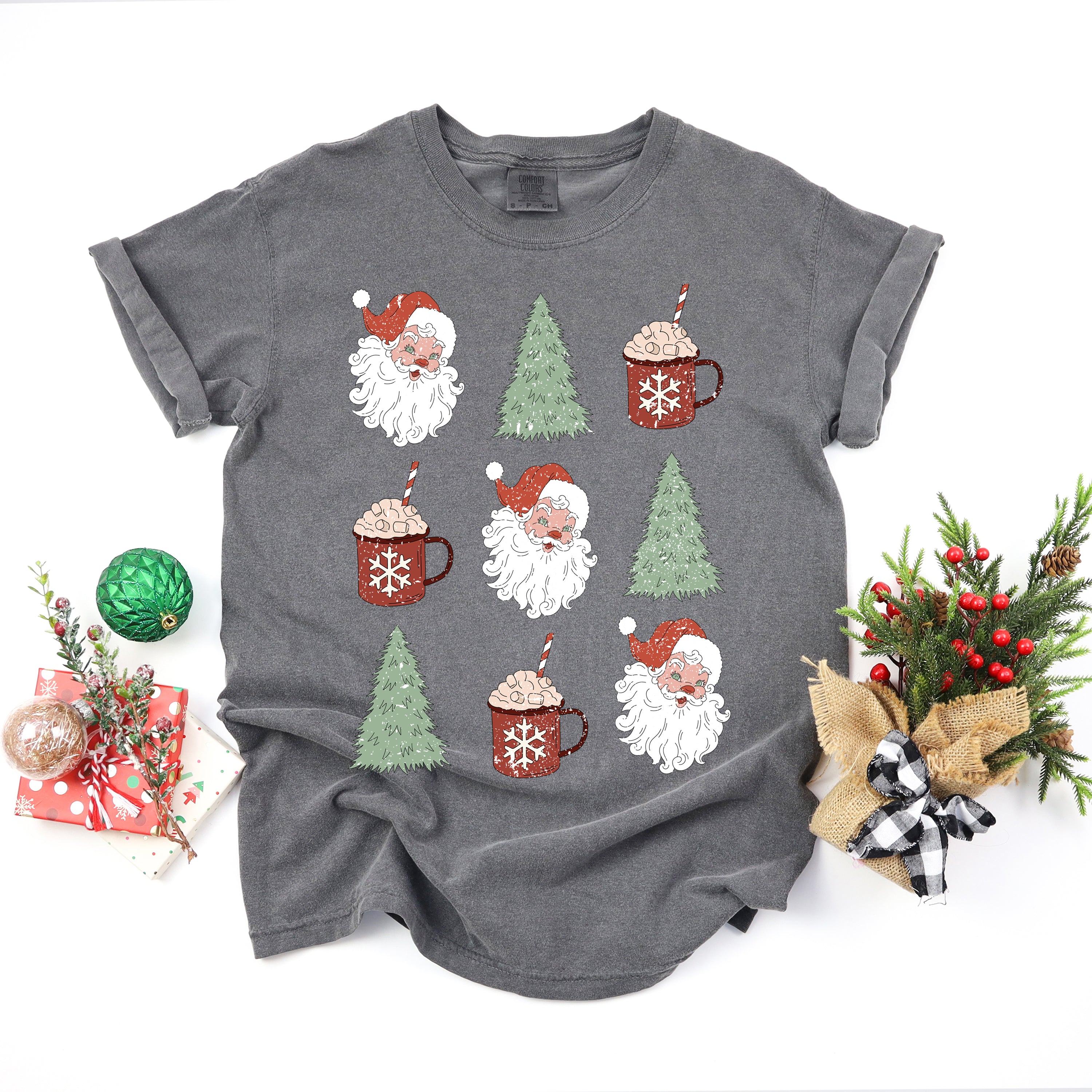Tree and Mug Collage | Garment Dyed Tee