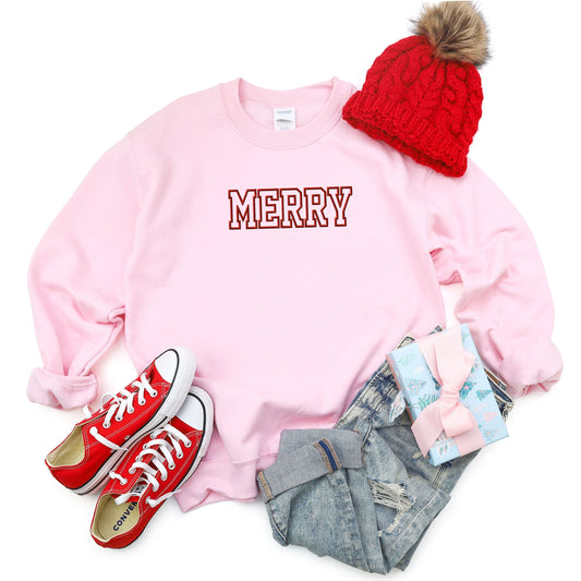 Clearance Embroidered Merry | Sweatshirt