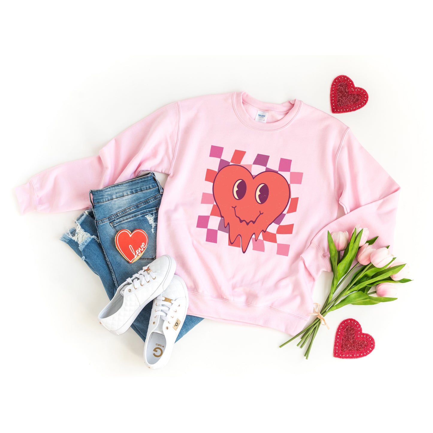 Melting Heart Checkered | Sweatshirt