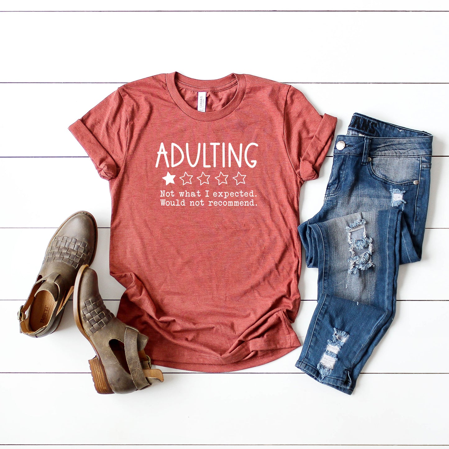 Adulting One Star Review | Short Sleeve Graphic Tee