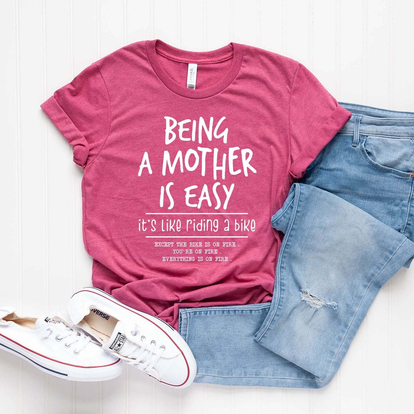 Being A Mother Is Easy | Short Sleeve Crew Neck