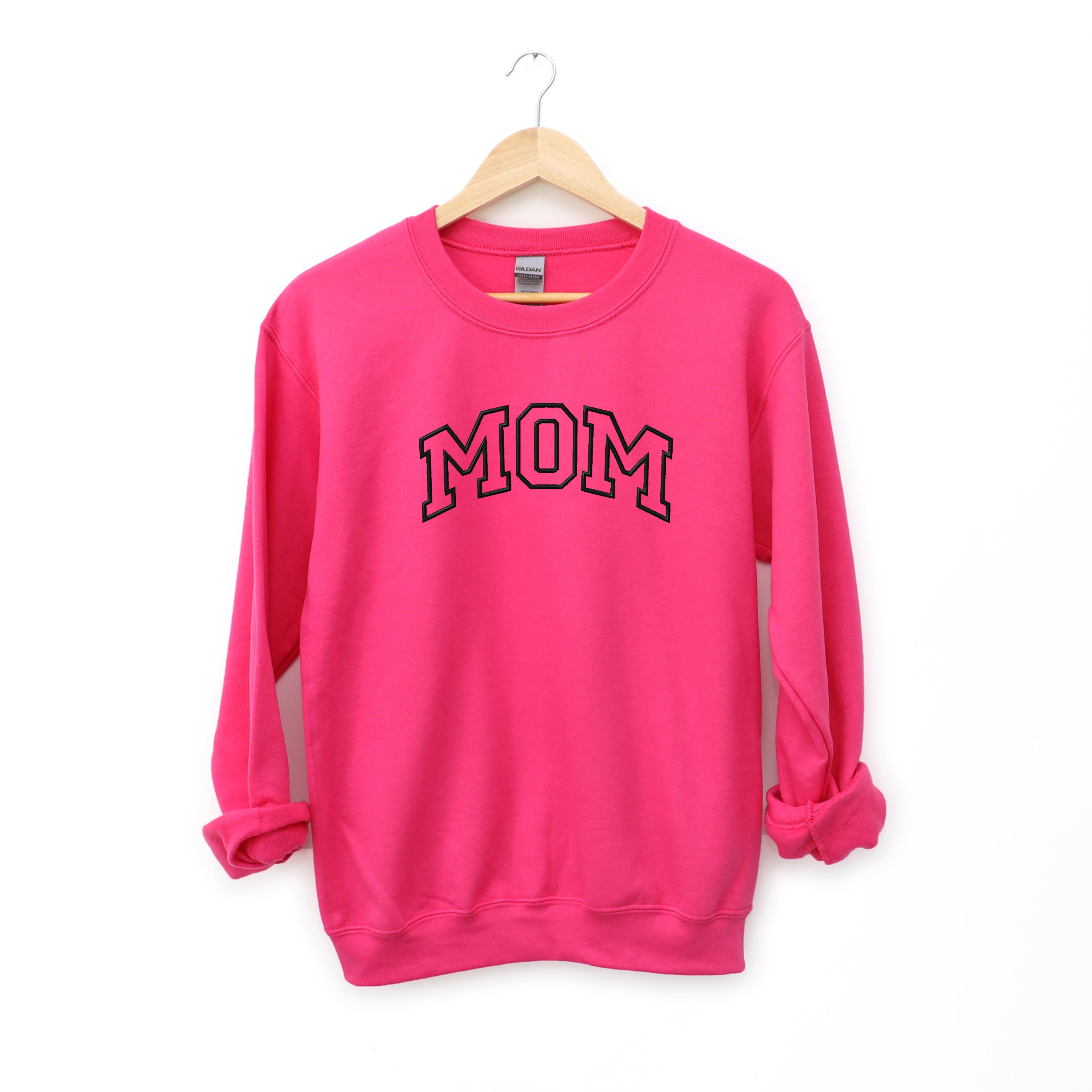 Embroidered Mom Varsity Outline - Women's Graphic Sweatshirt