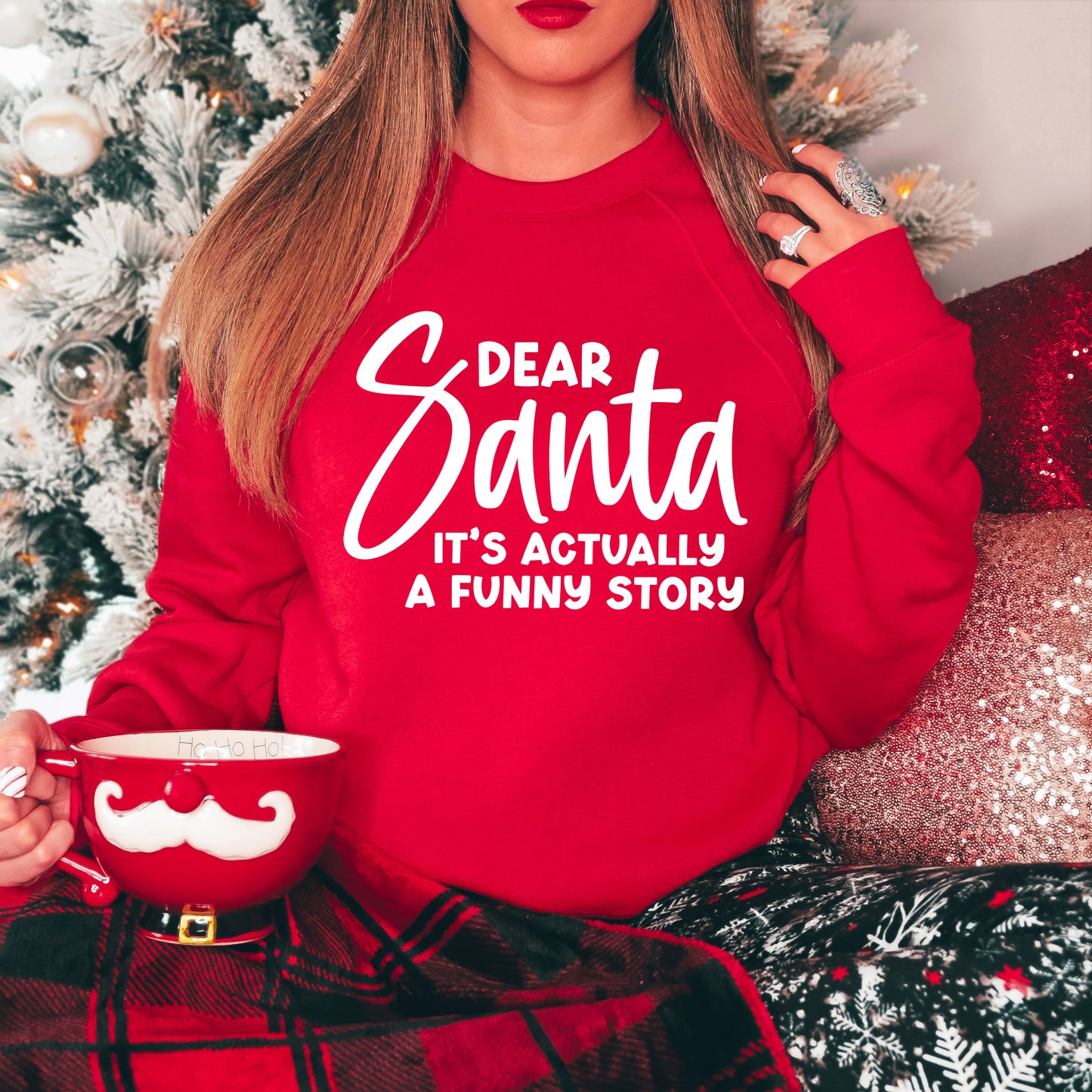 Dear Santa It's A Funny Story | Bella Canvas Sweatshirt