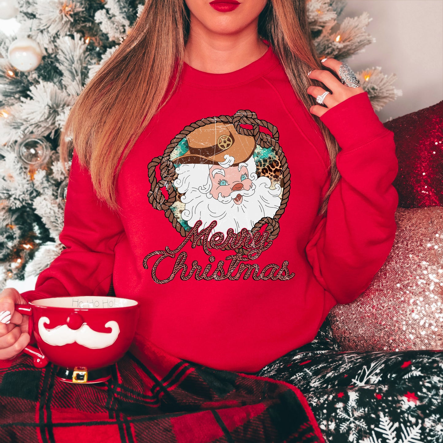 Western Santa | Bella Canvas Premium Sweatshirt