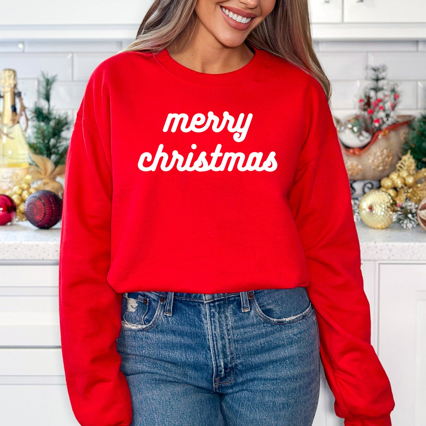 Merry Christmas Bold Cursive Words Puff Print |Sweatshirt – Simply Sage Market merry-christmas-bold-cursive-words-puff-print-sweatshirt-simply-sage-market