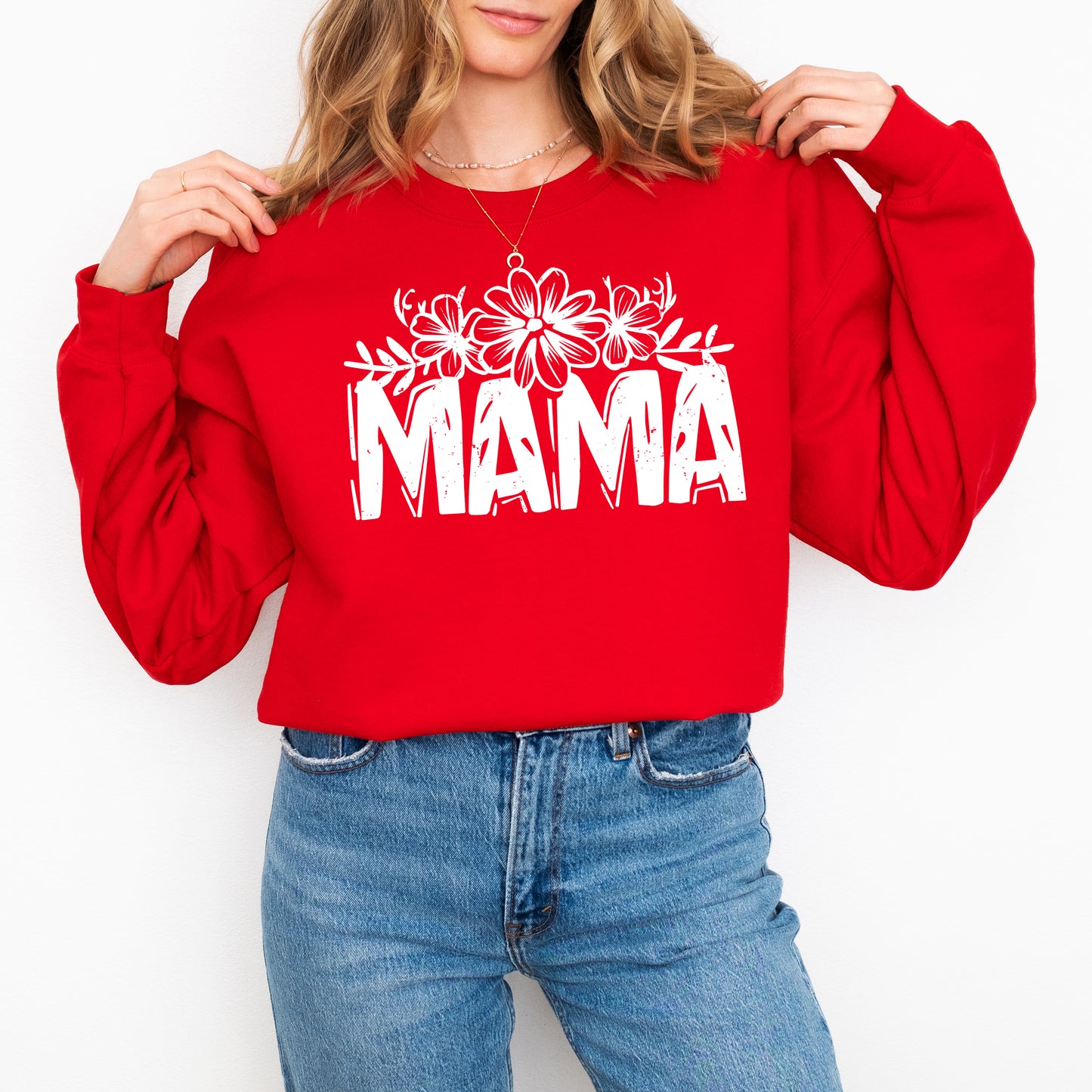 Mama Topped With Flowers | Sweatshirt