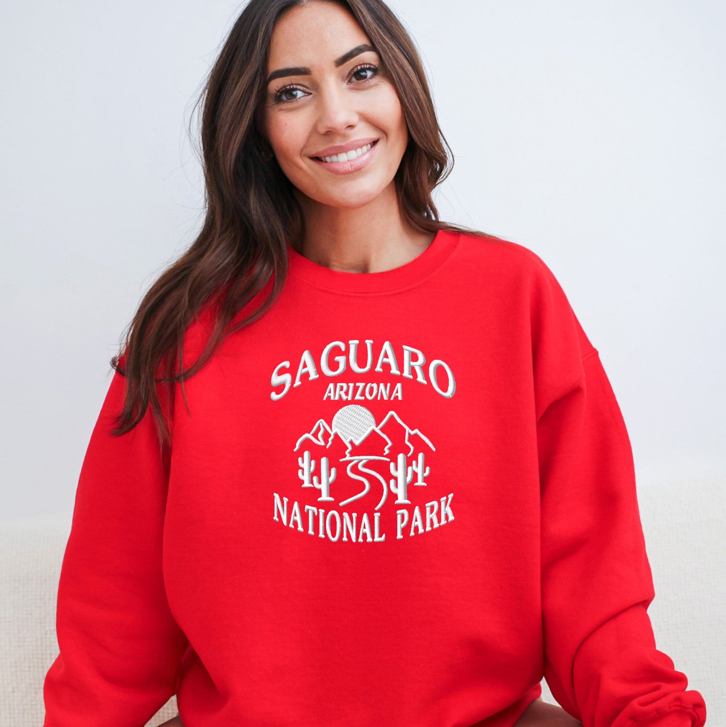 Embroidered Saguaro Arizona  | Sweatshirt