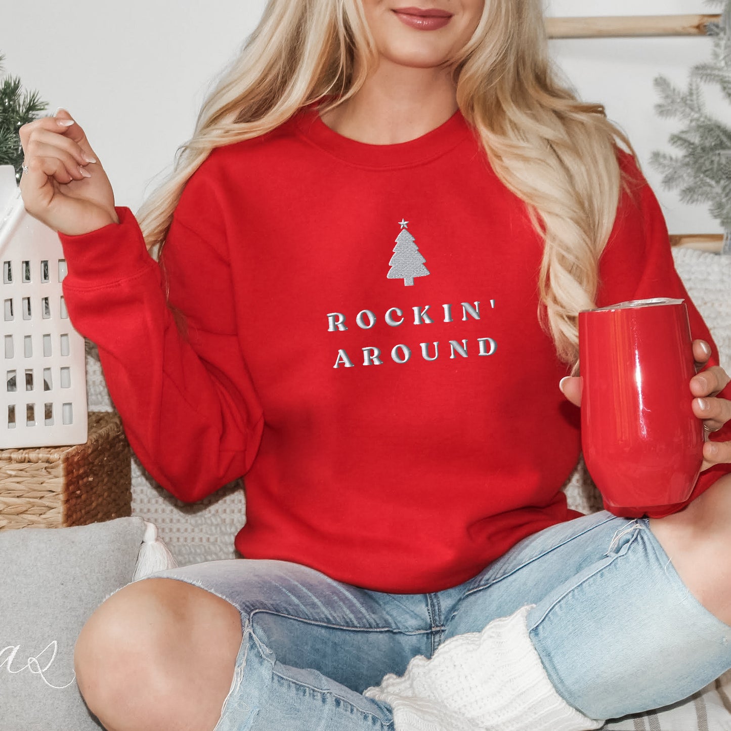Embroidered Rockin' Around Tree | Sweatshirt