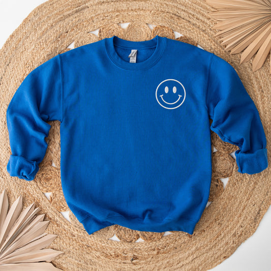 Embroidered Smiley Face Outline | Sweatshirt