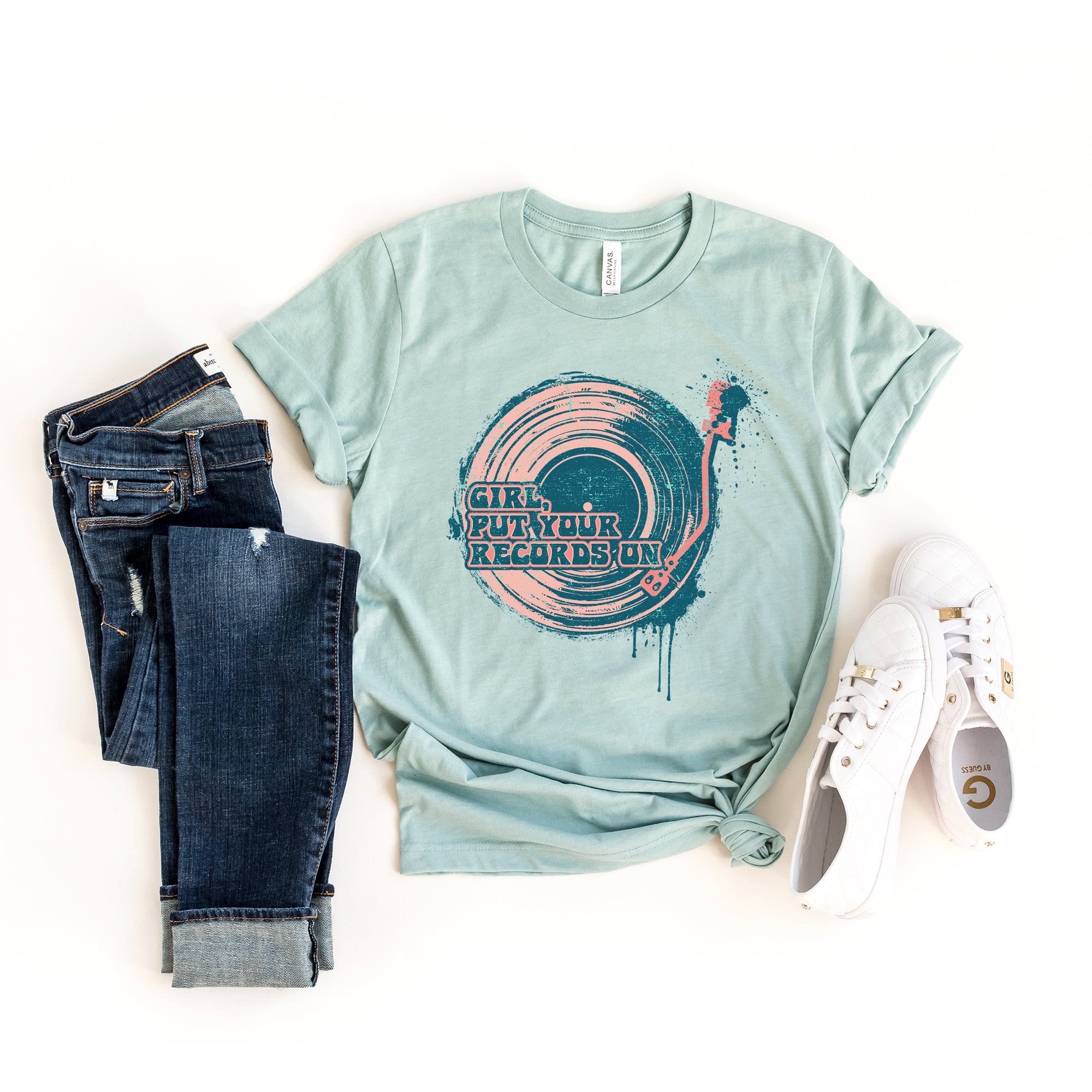 Girl Put Your Records On | Short Sleeve Crew Neck