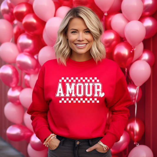 Amour Distressed Checkered | Sweatshirt