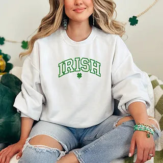 Embroidered Irish Varsity Clover | Sweatshirt