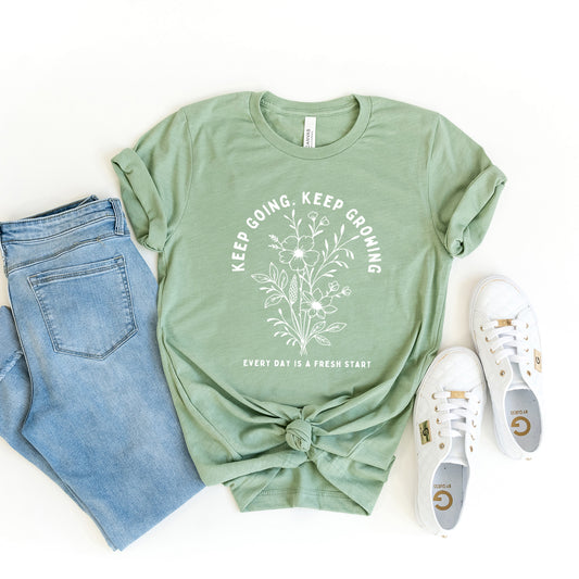 Keep Going Keep Growing | Short Sleeve Graphic Tee