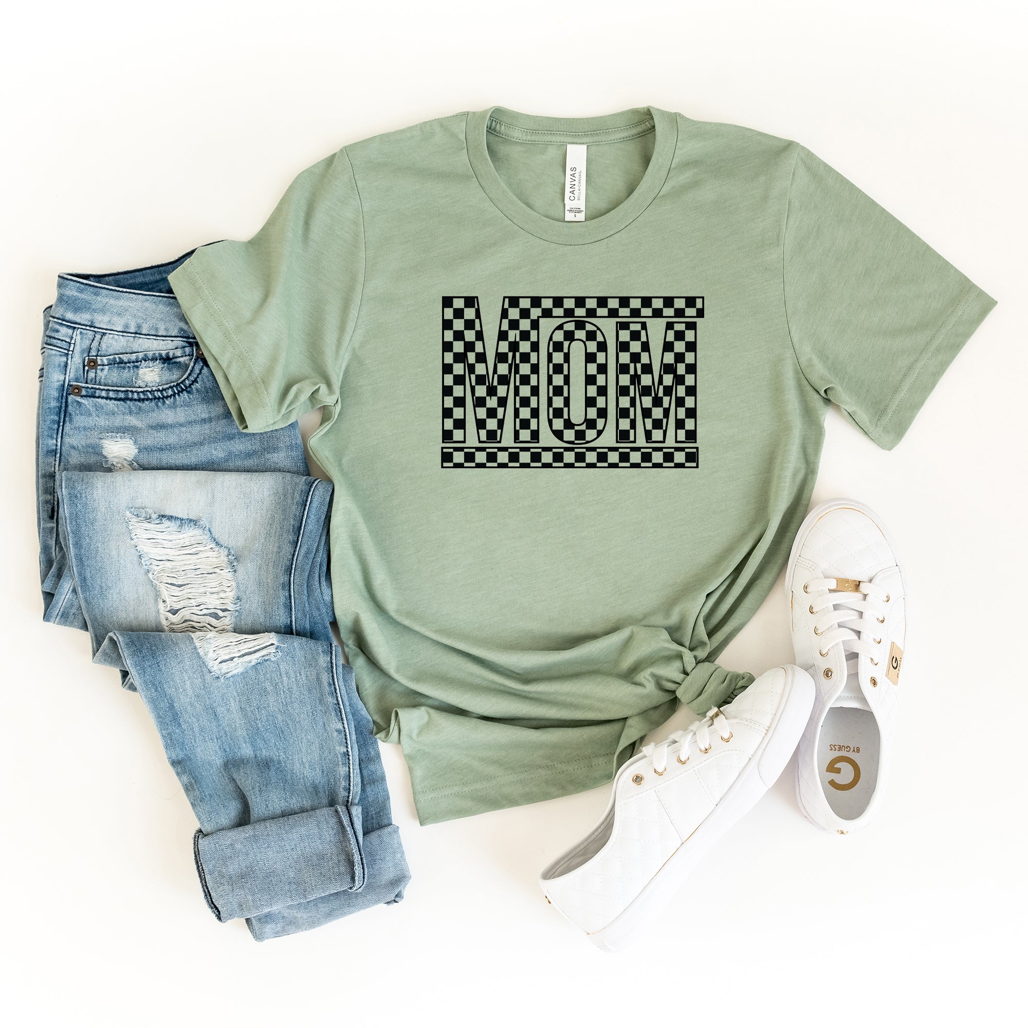 Mom Checkered Box | Short Sleeve Graphic Tee