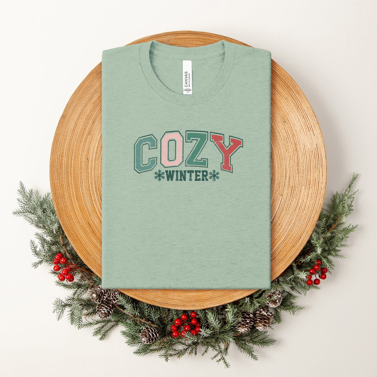 Cozy Winter Varsity | Short Sleeve Crew Neck