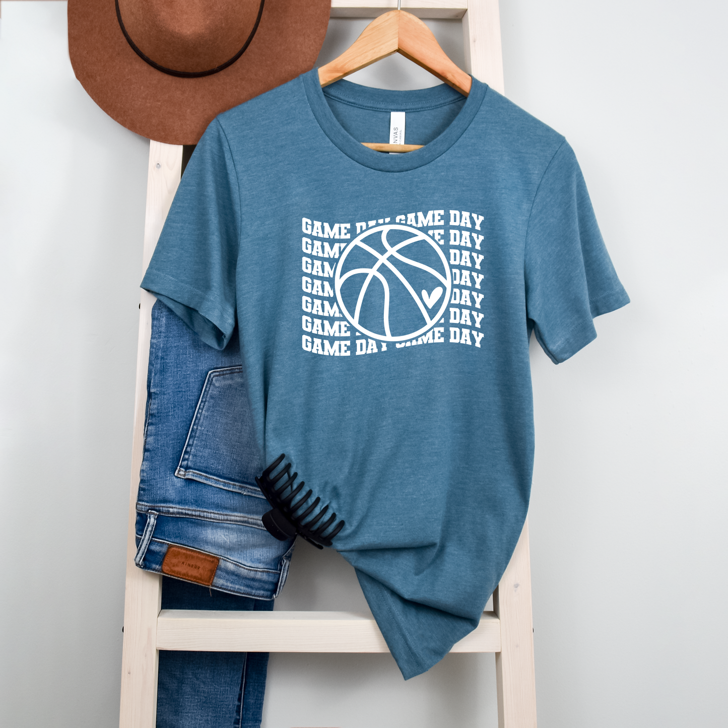 Basketball Game Day Stacked | Short Sleeve Graphic Tee