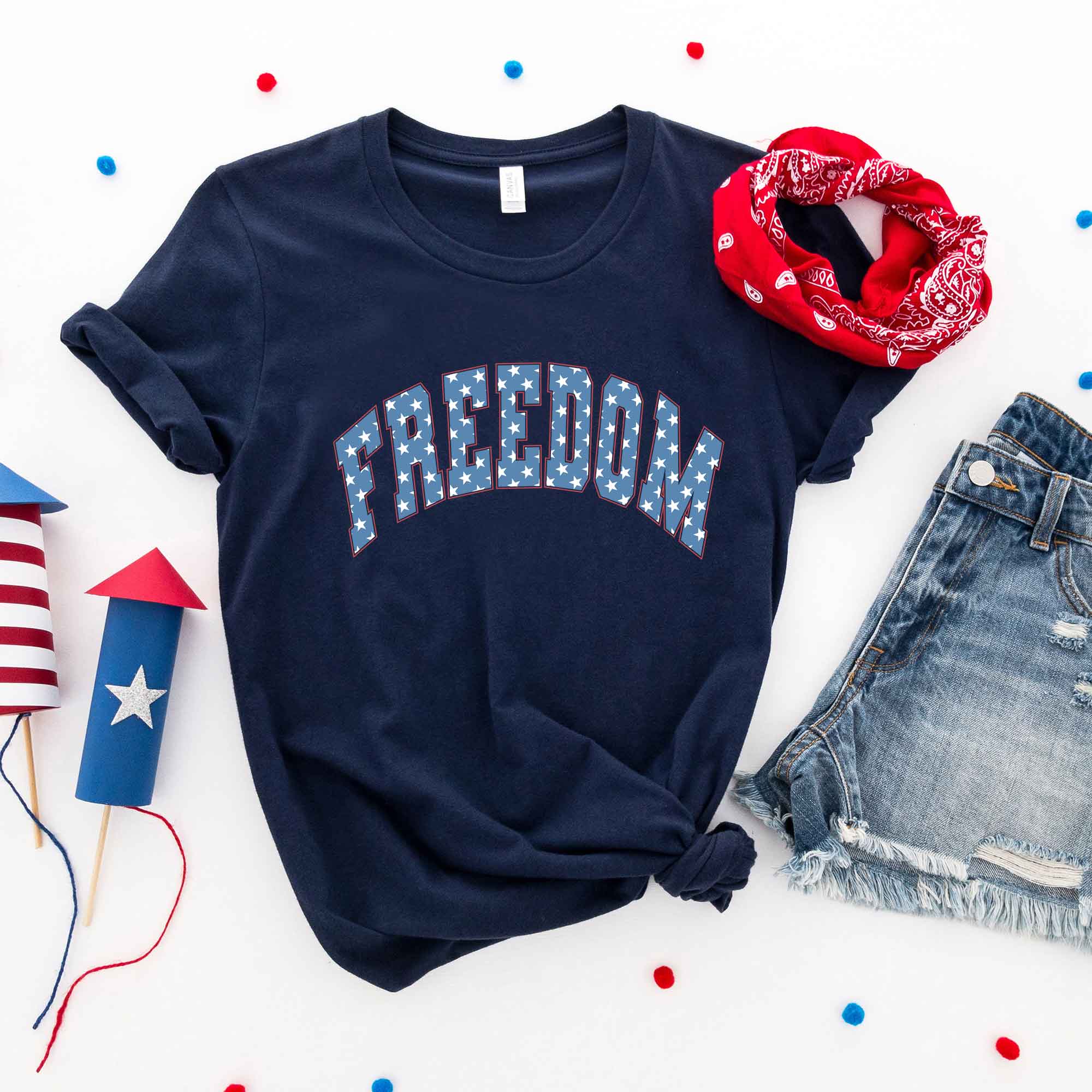 Retro Freedom Stars | Short Sleeve Graphic Tee
