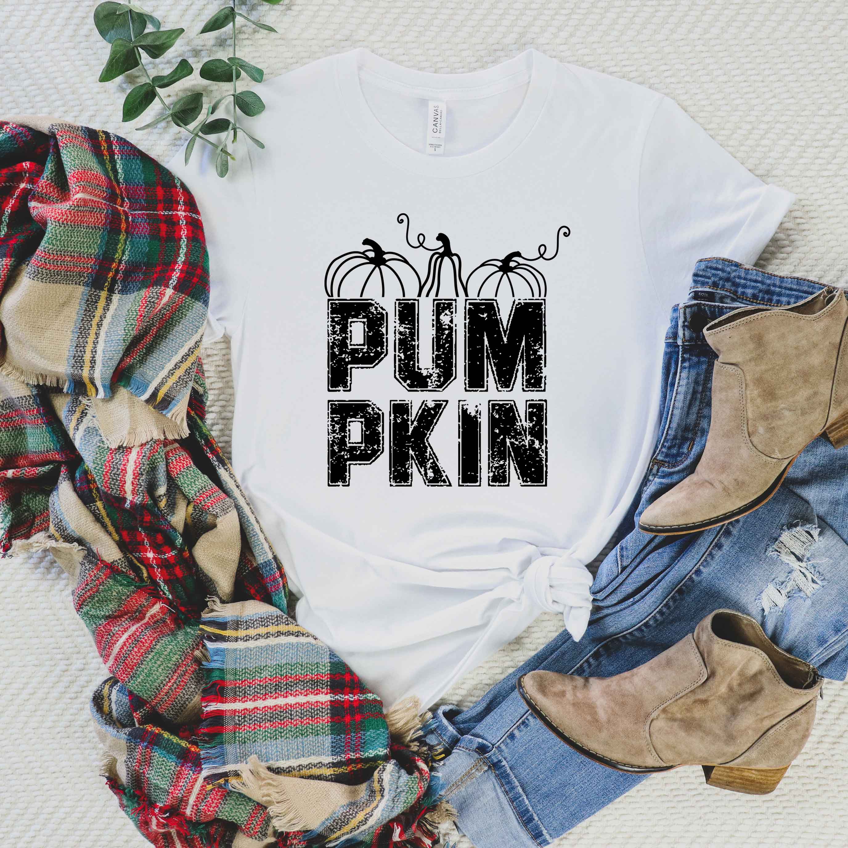 Pumpkin Distressed | Short Sleeve Crew Neck