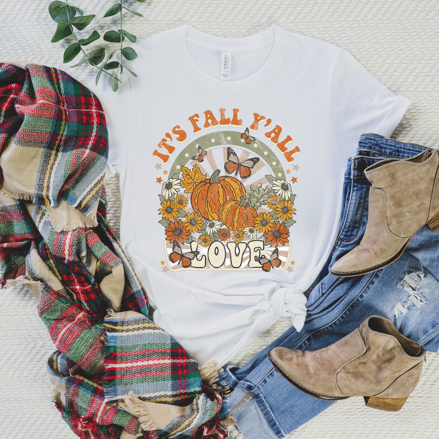 It's Fall Y'all Love | Short Sleeve Crew Neck