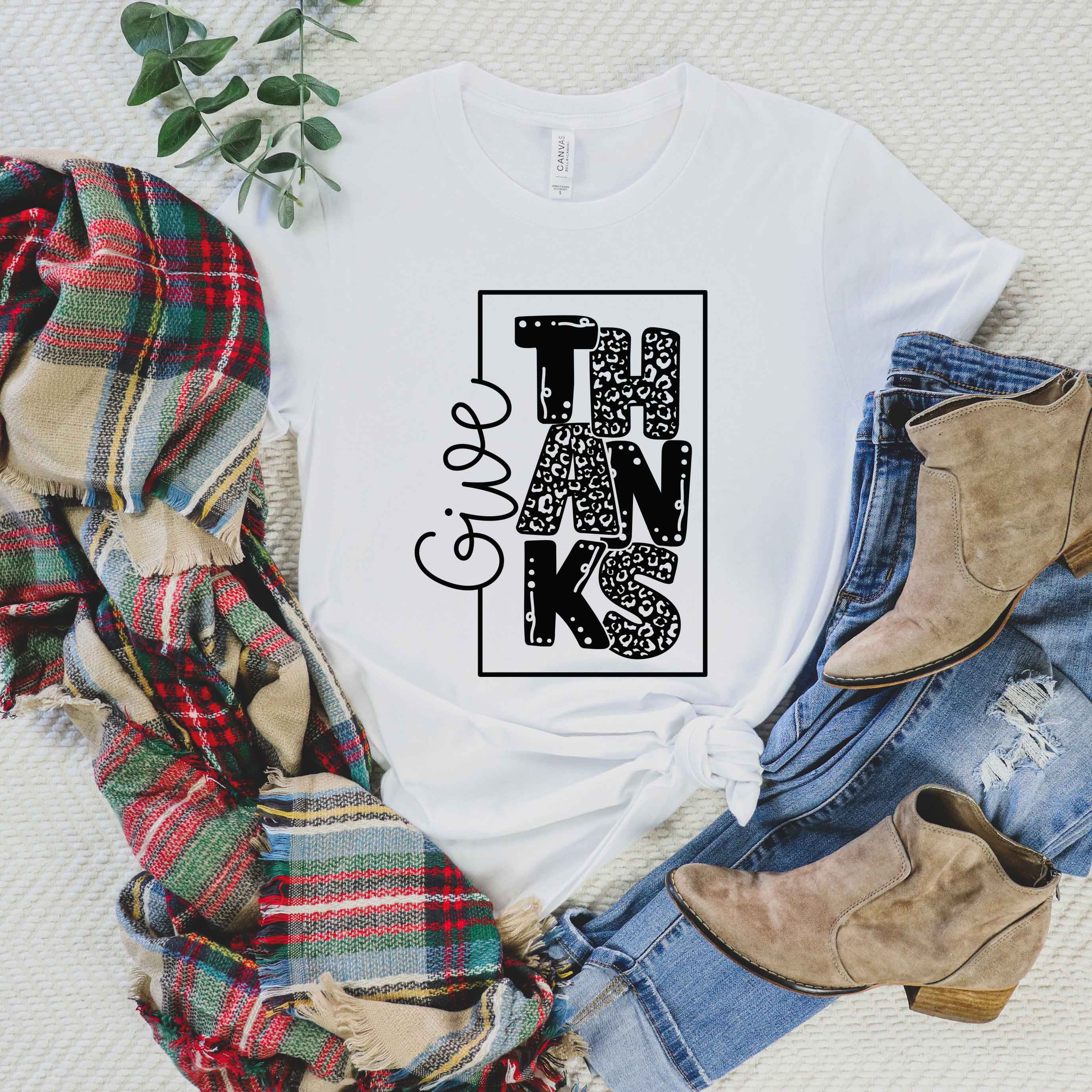 Give Thanks Square | Short Sleeve Crew Neck