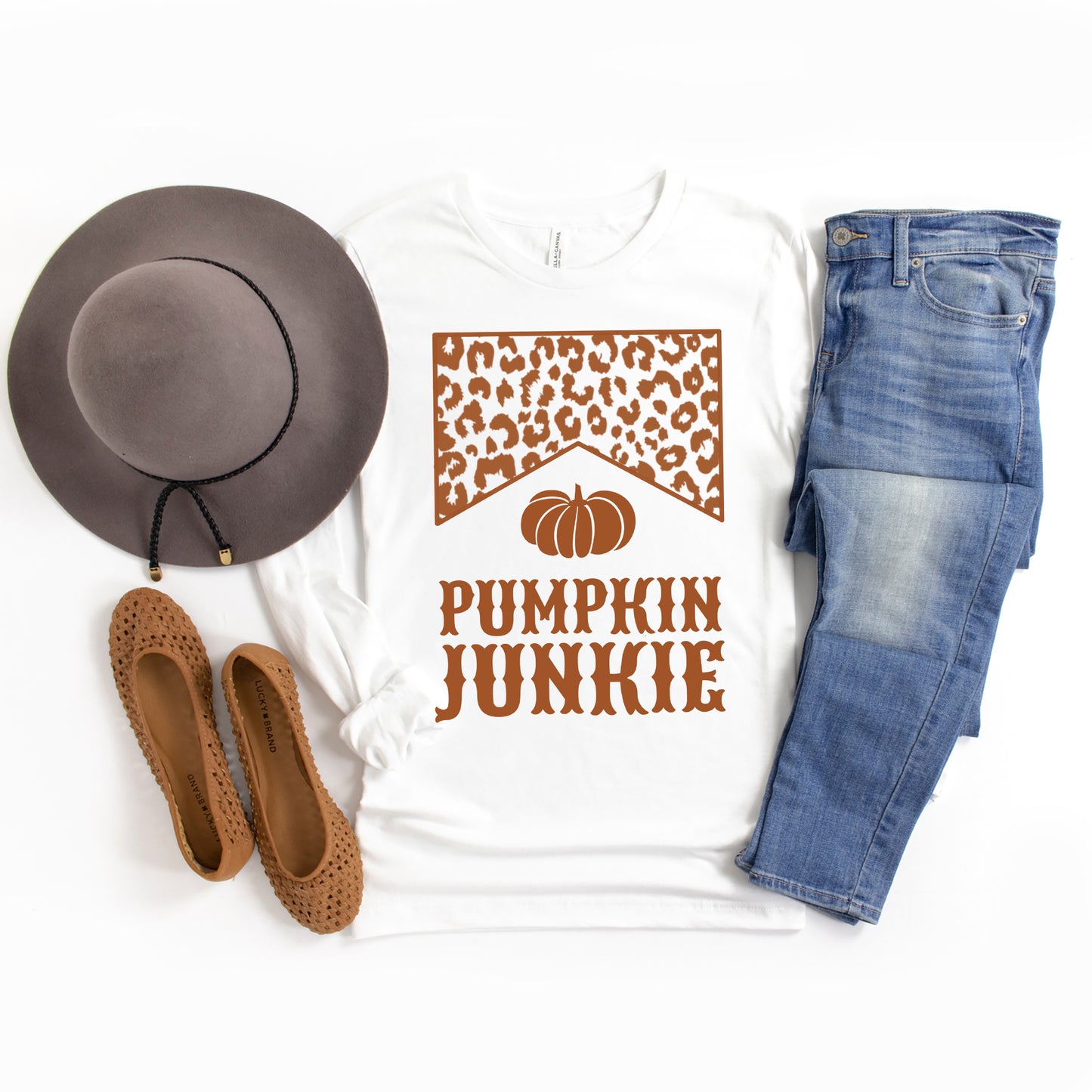 Leopard Pumpkin Junkie | Long Sleeve Crew Neck