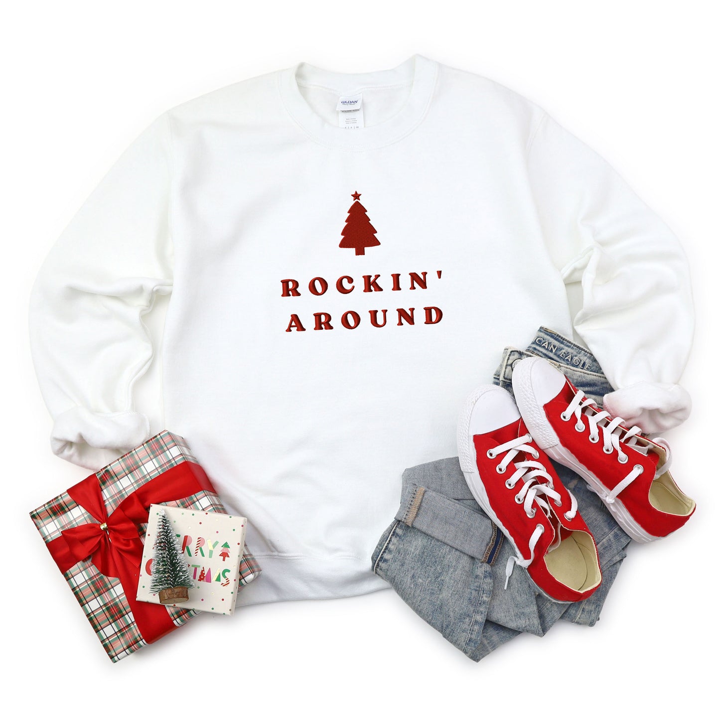 Embroidered Rockin' Around Tree | Sweatshirt