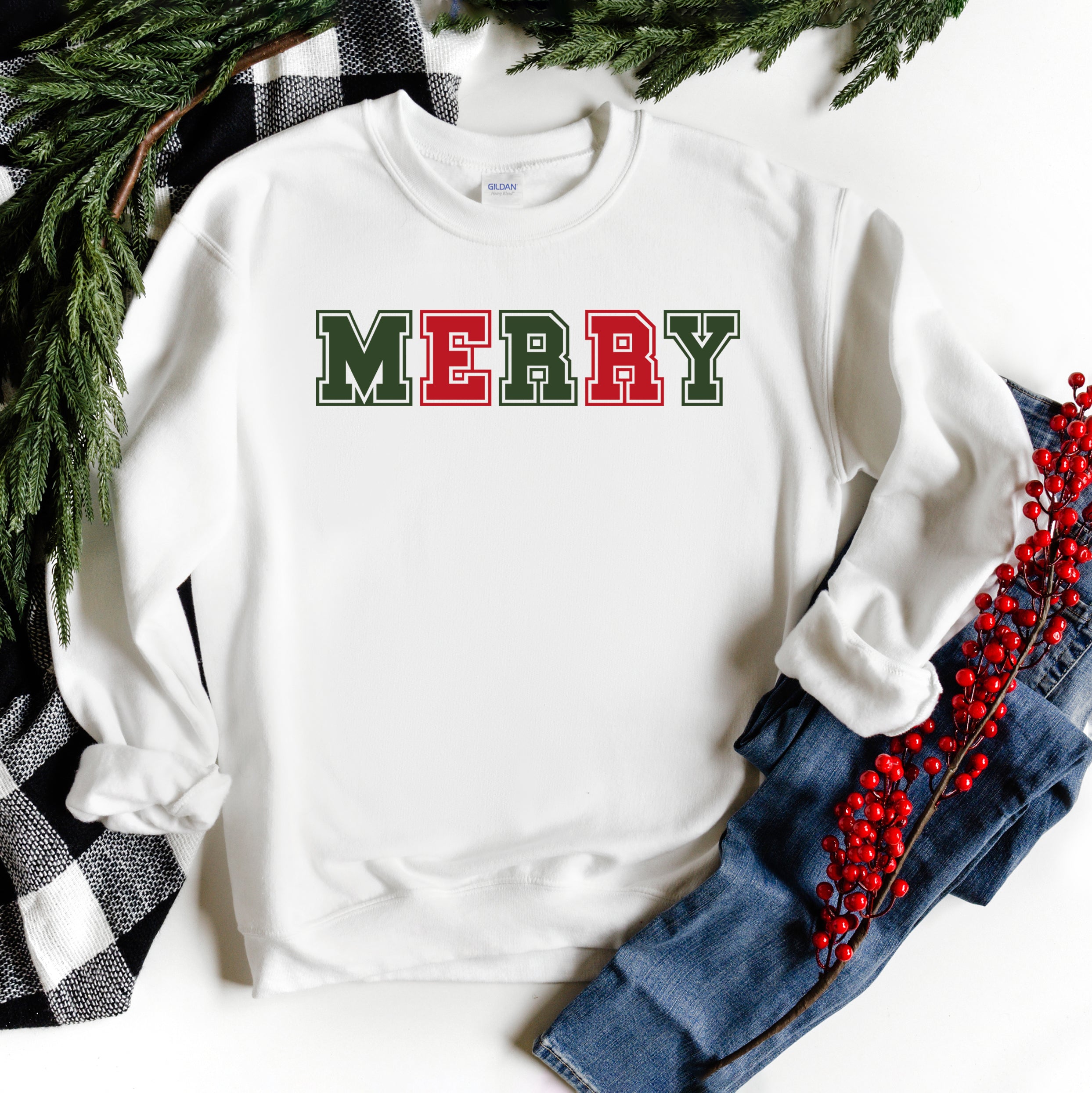 Merry Red and Green Bold |Sweatshirt