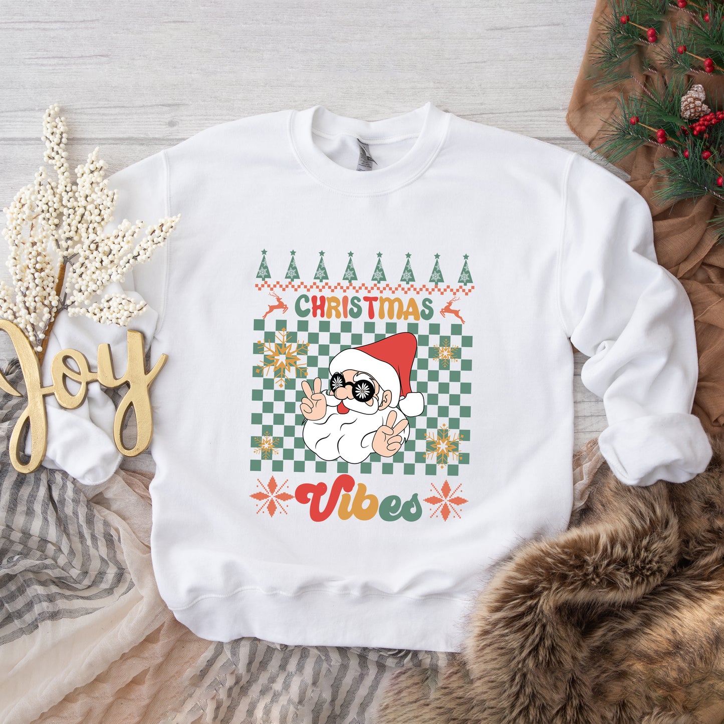 Christmas Vibes Peace Sign | Sweatshirt