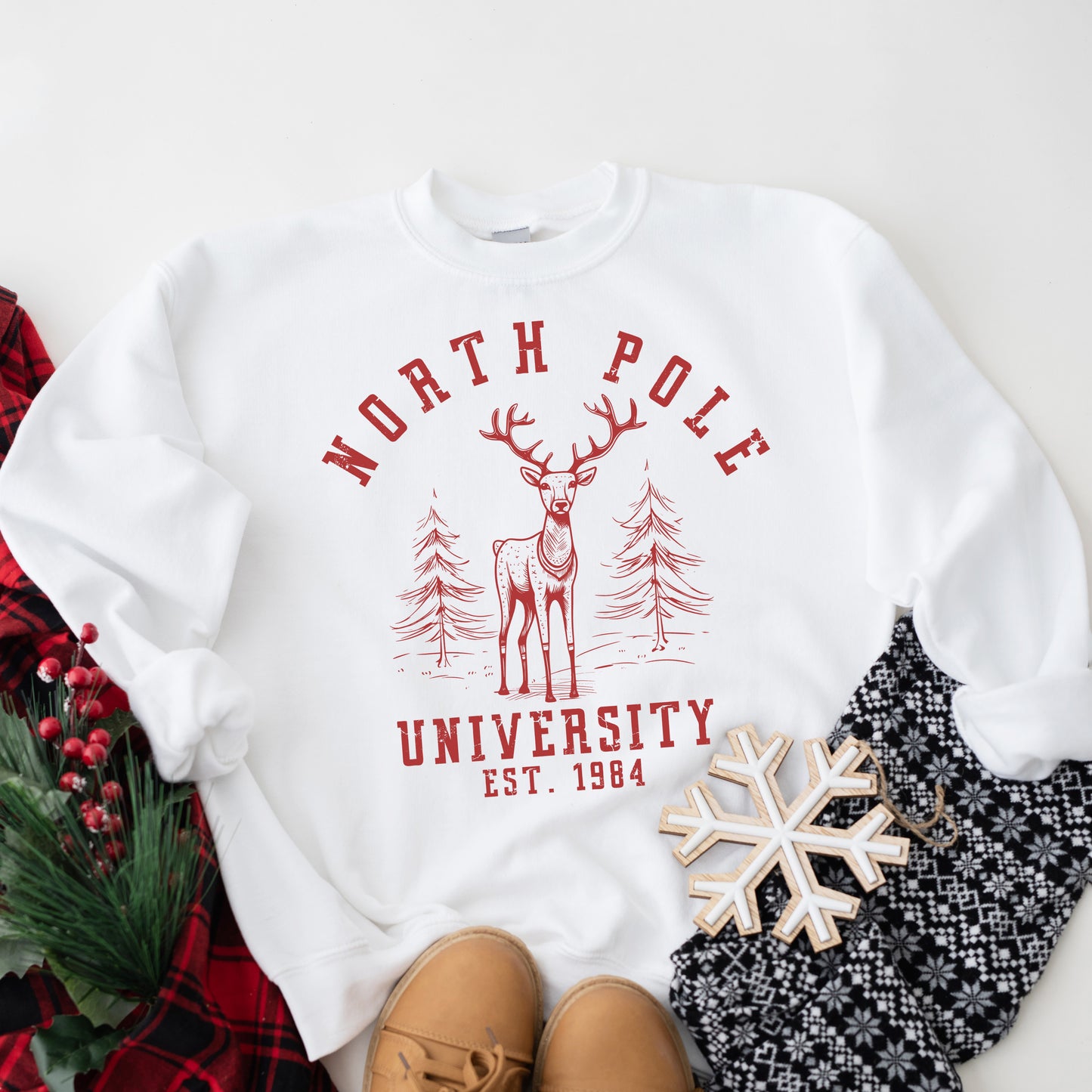 North Pole University Deer | Sweatshirt