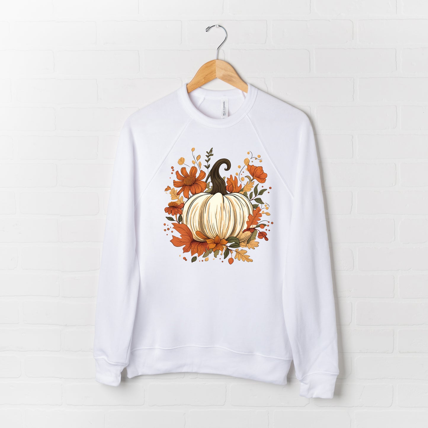 Fall Pumpkin Floral | Bella Canvas Sweatshirt