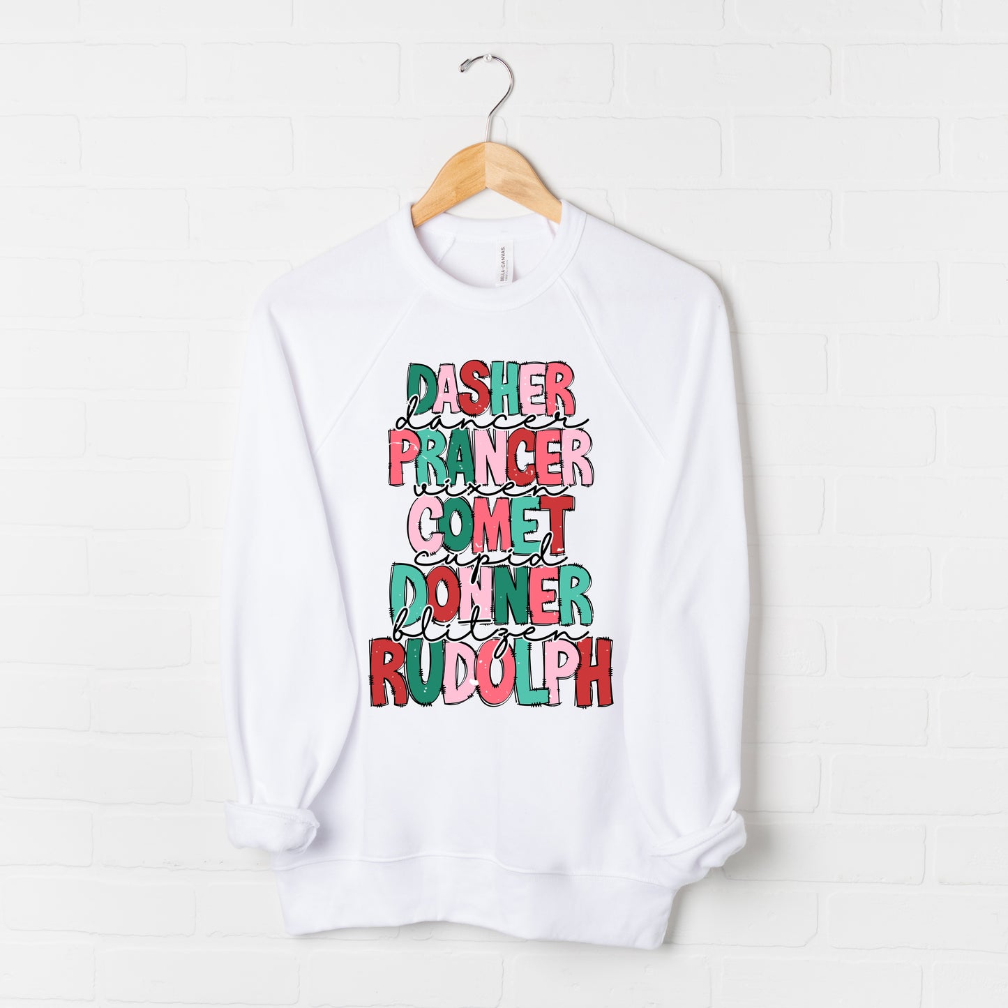 Reindeer Stacked | Bella Canvas Premium Sweatshirt