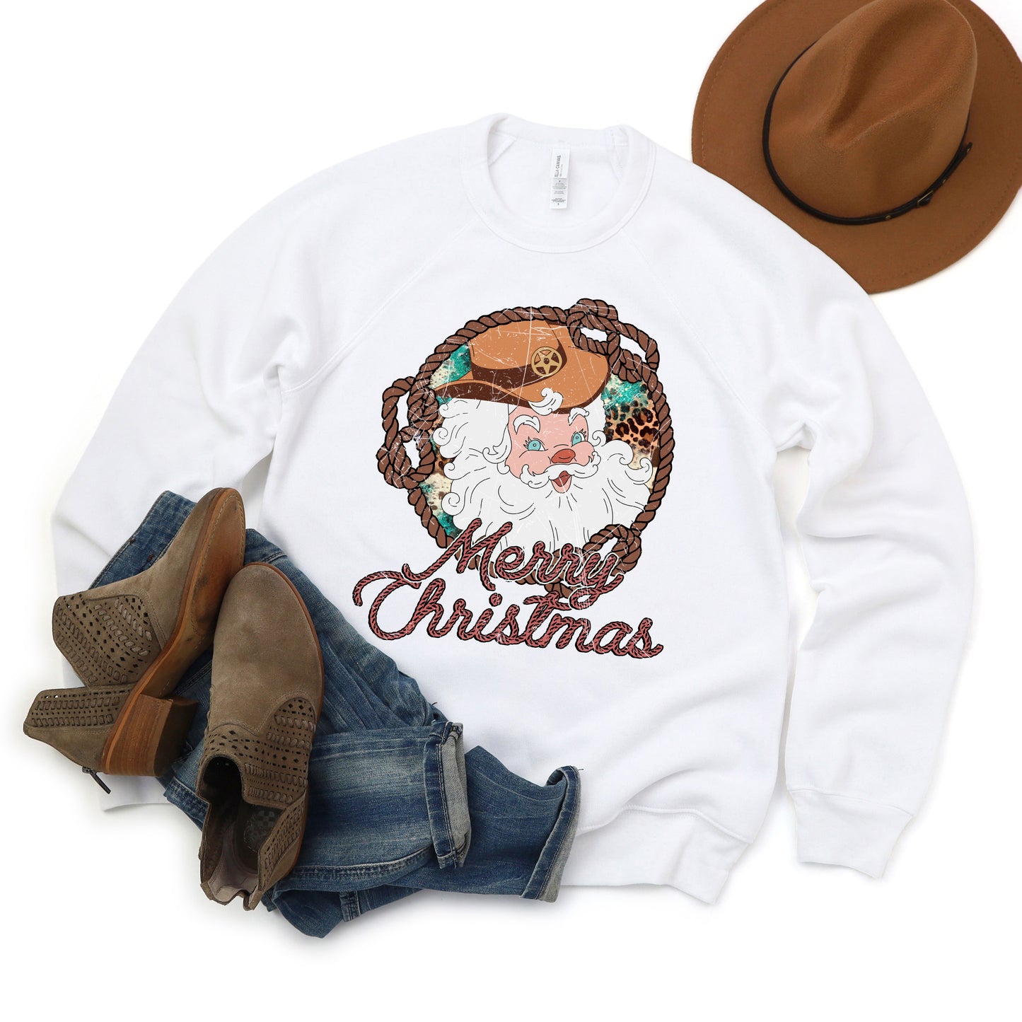 Western Santa | Bella Canvas Premium Sweatshirt