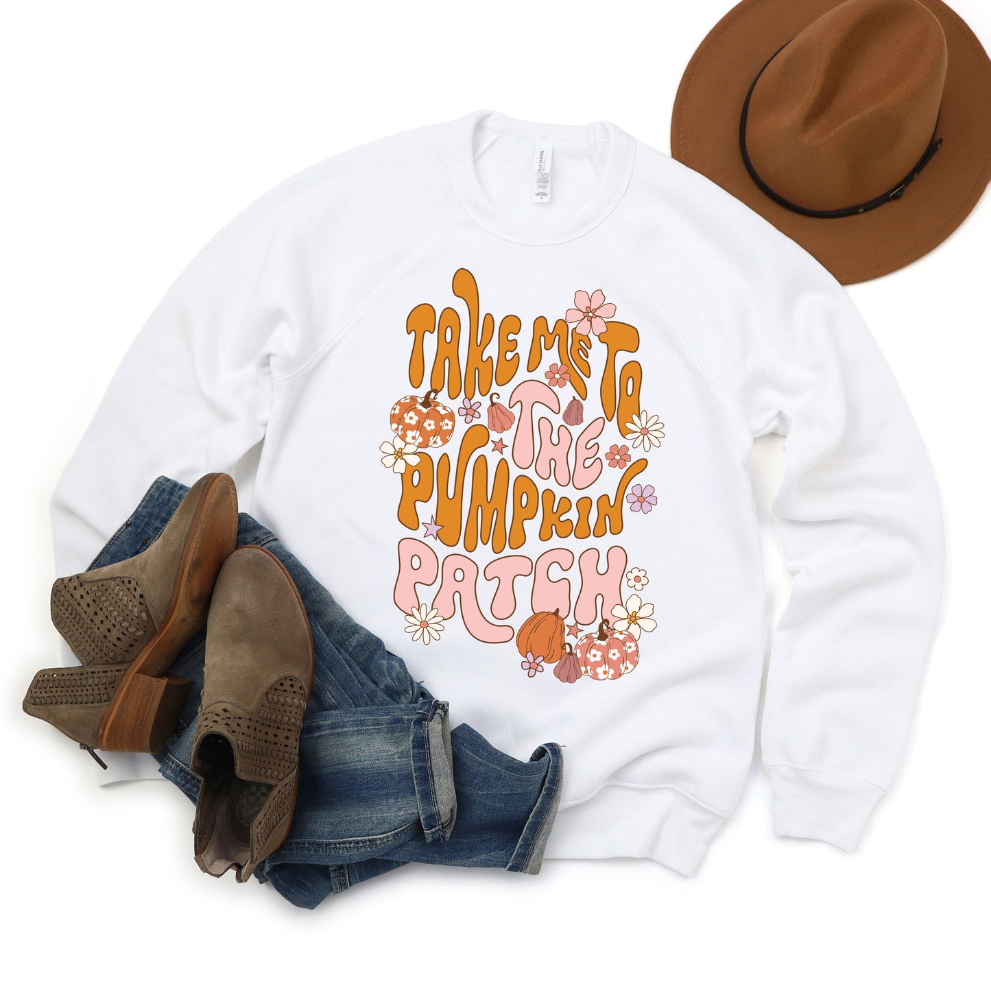Take Me To The Pumpkin Patch Flowers | Bella Canvas Sweatshirt
