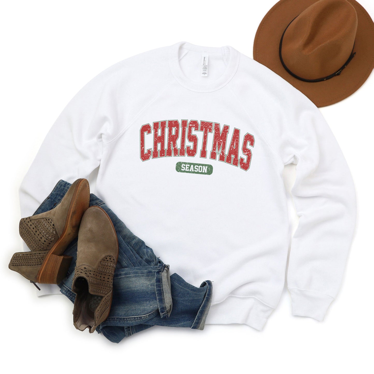 Clearance Varsity Christmas Season | Bella Canvas Premium Sweatshirt