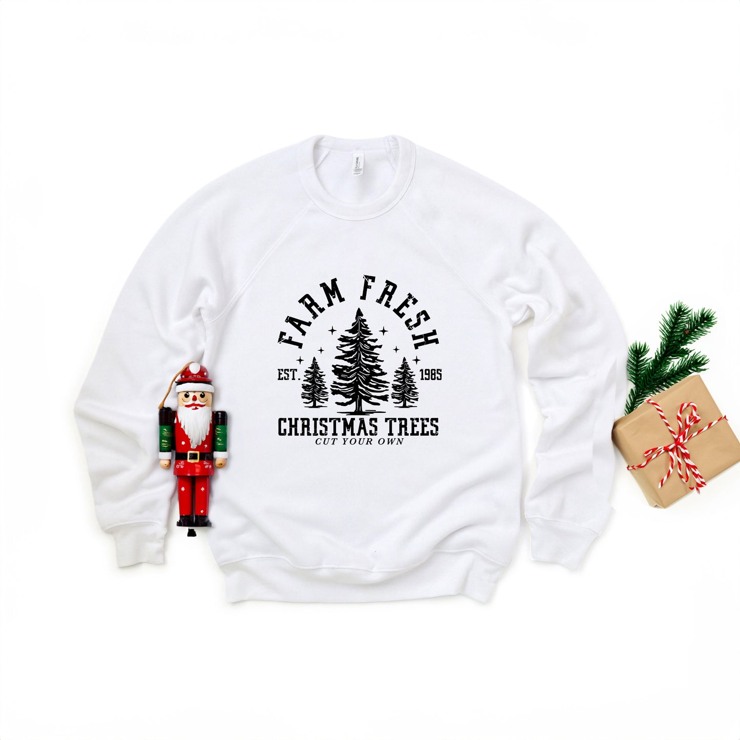 Farm Fresh Christmas Trees Stars | Bella Canvas Sweatshirt