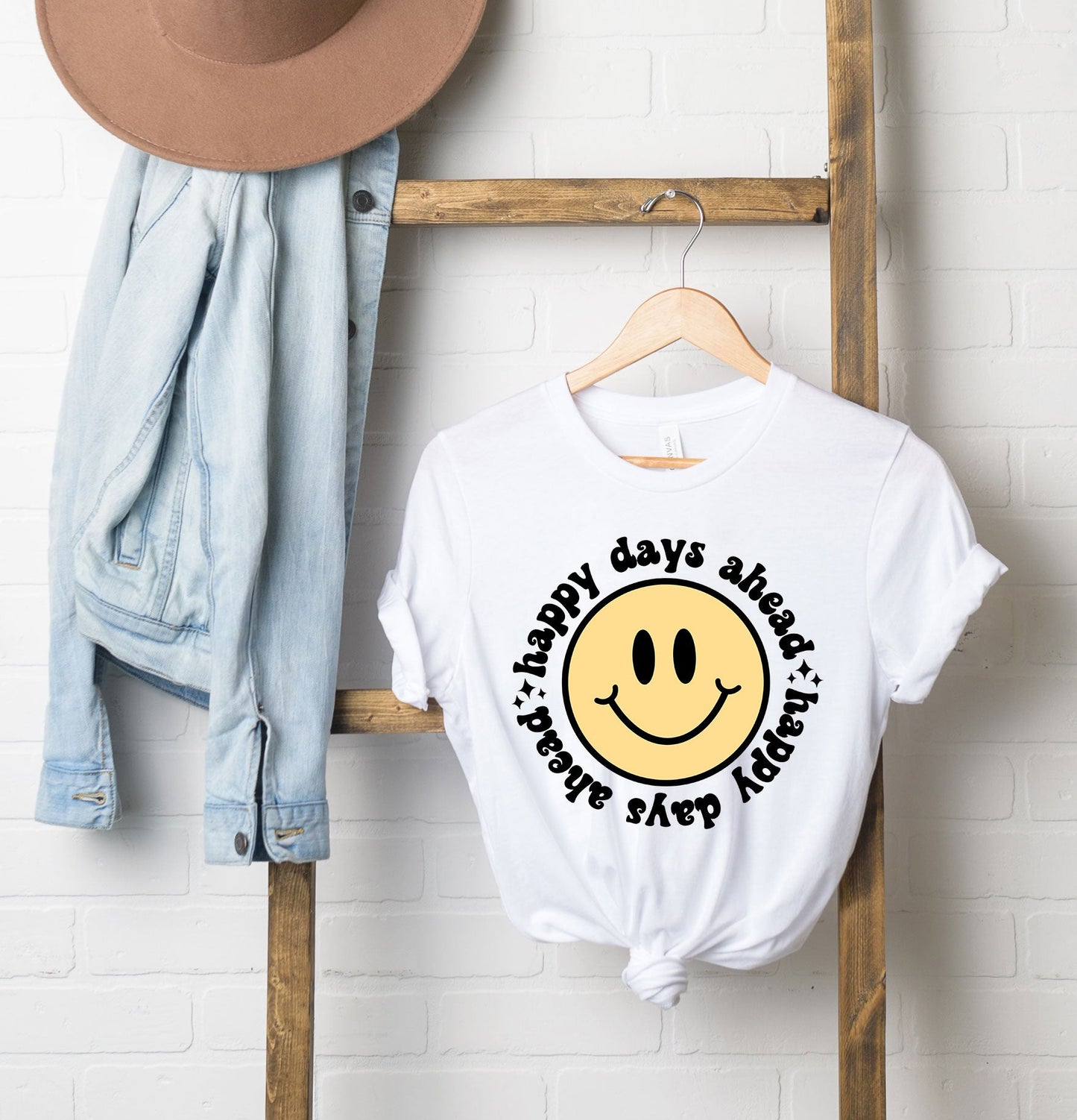 Clearance Happy Days Ahead Smiley Face | Short Sleeve Graphic Tee