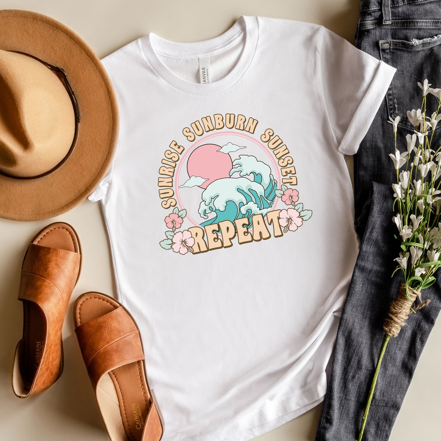 Sunrise Sunburn Sunset Repeat Wave | Short Sleeve Graphic Tee