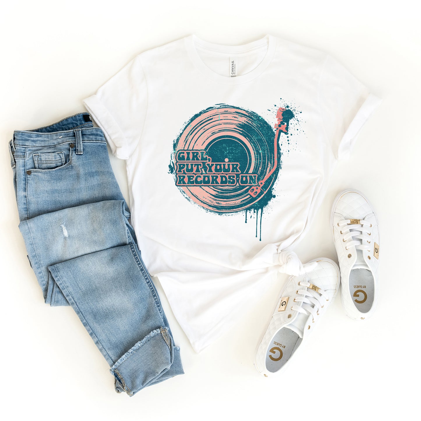 Girl Put Your Records On | Short Sleeve Crew Neck
