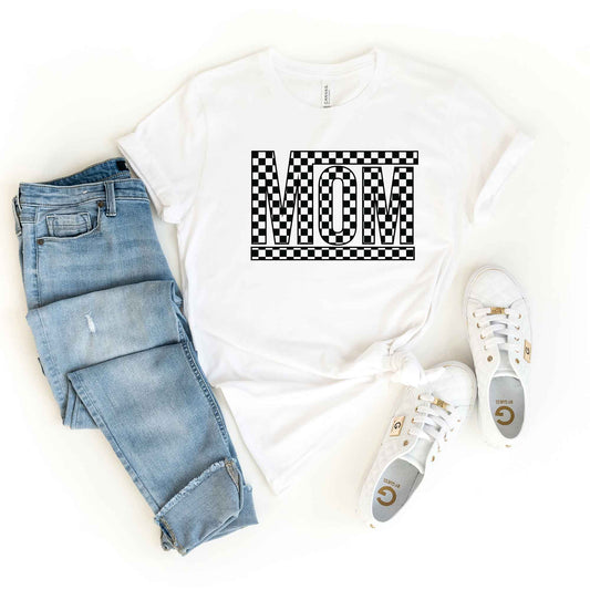 Mom Checkered Box | Short Sleeve Graphic Tee