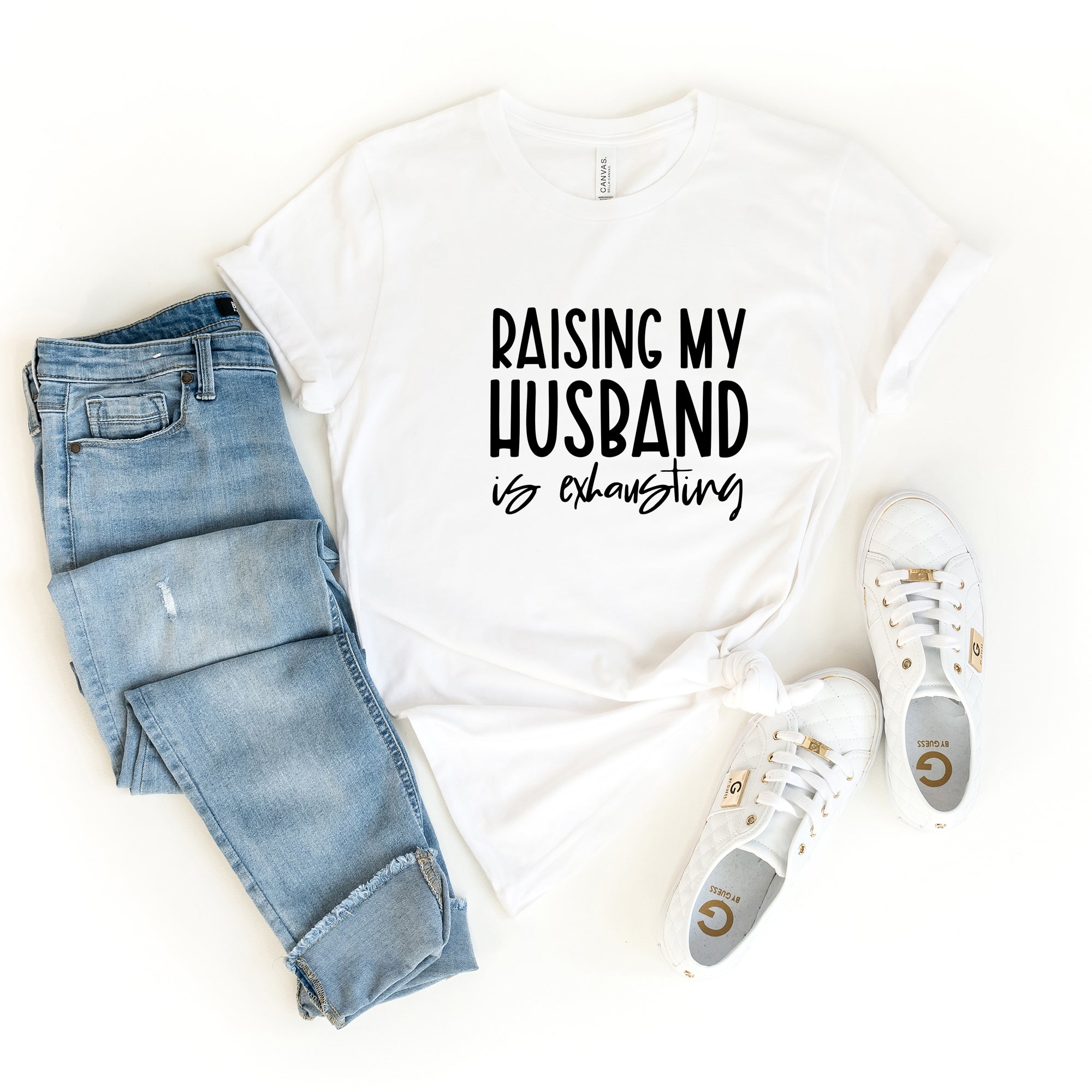 Raising My Husband Is Exhausting | Short Sleeve Graphic Tee