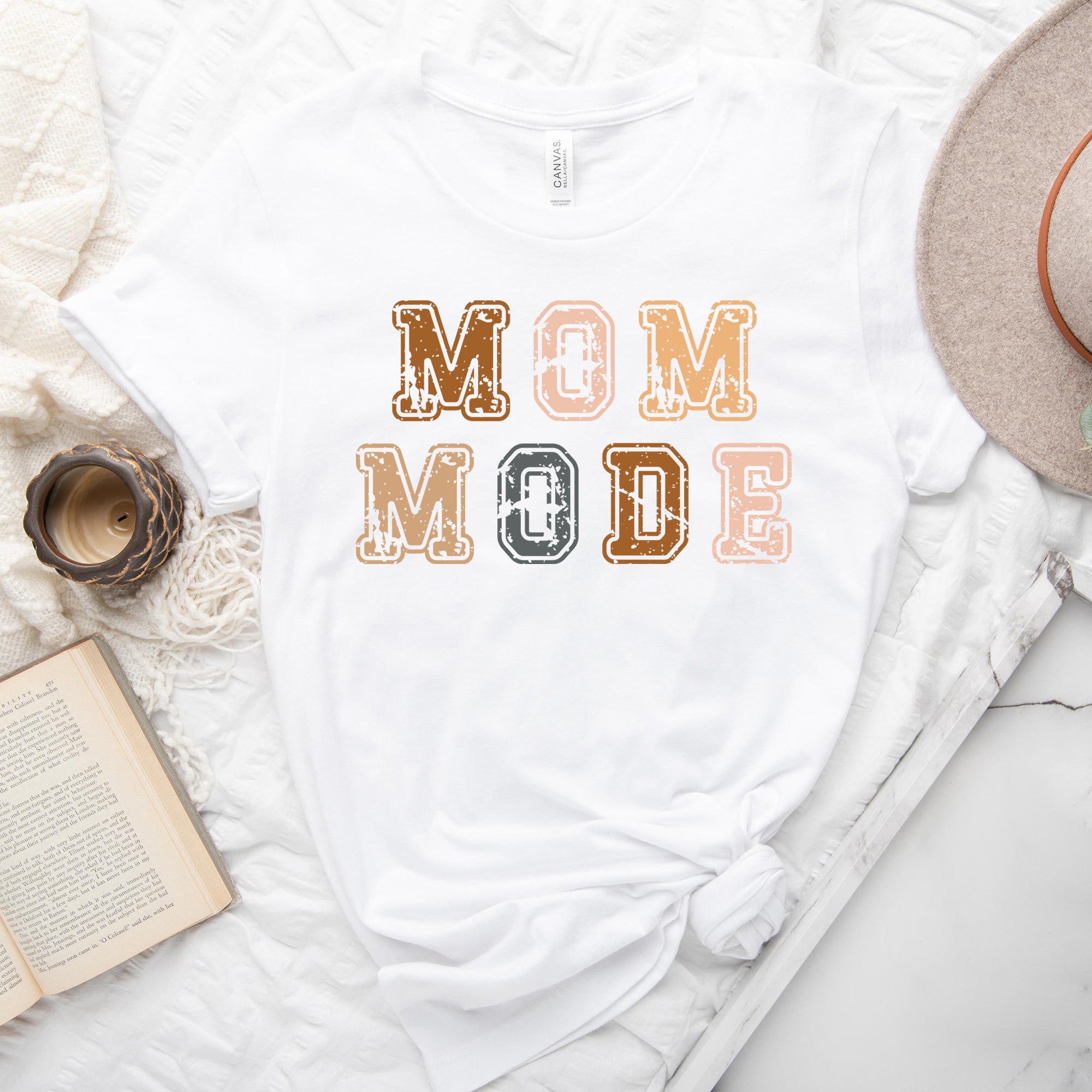 Colorful Mom Mode Stacked | Short Sleeve Crew Neck