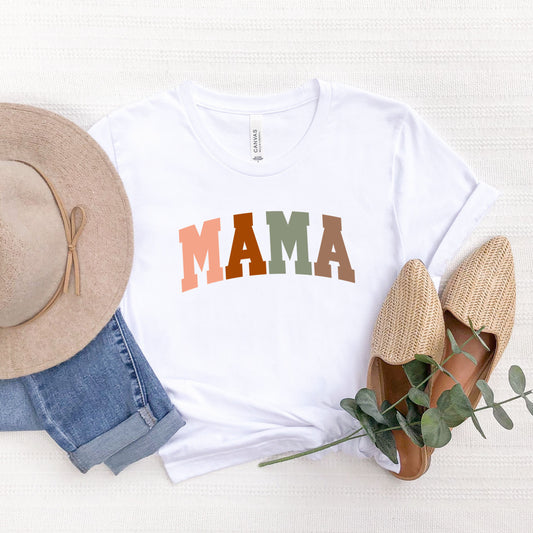 Mama Block Colorful | Short Sleeve Crew Neck