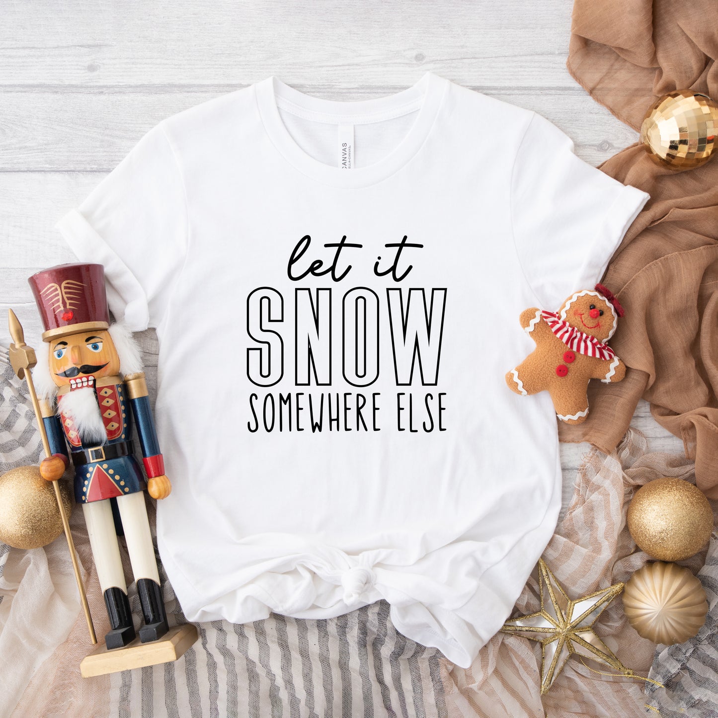Let It Snow Somewhere Block | Short Sleeve Crew Neck