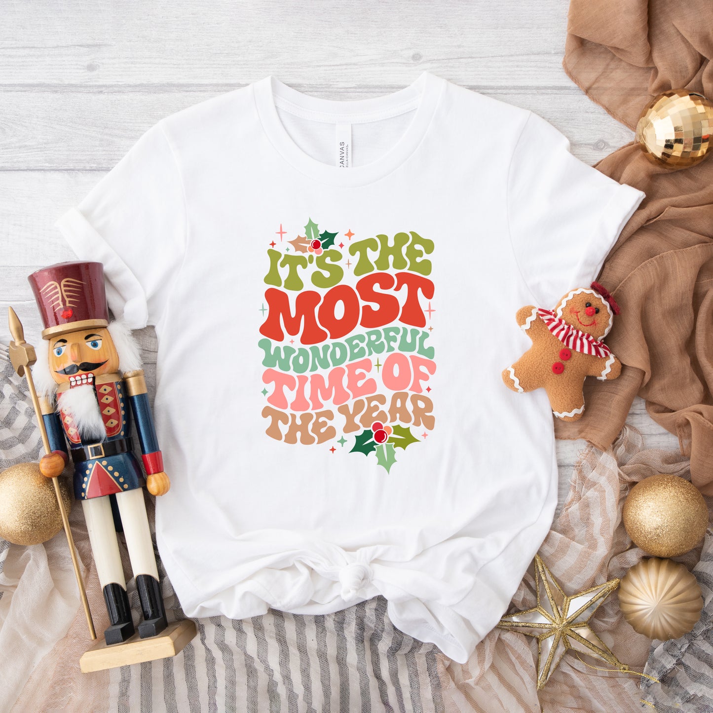 Most Wonderful Time of Year Holly | Short Sleeve Crew Neck