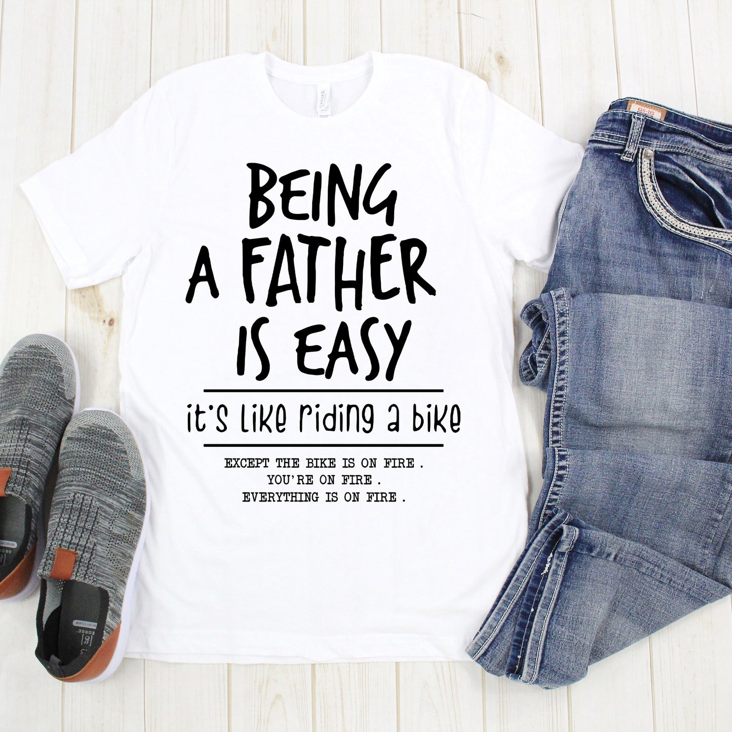 Being A Father Is Easy | Short Sleeve Crew Neck