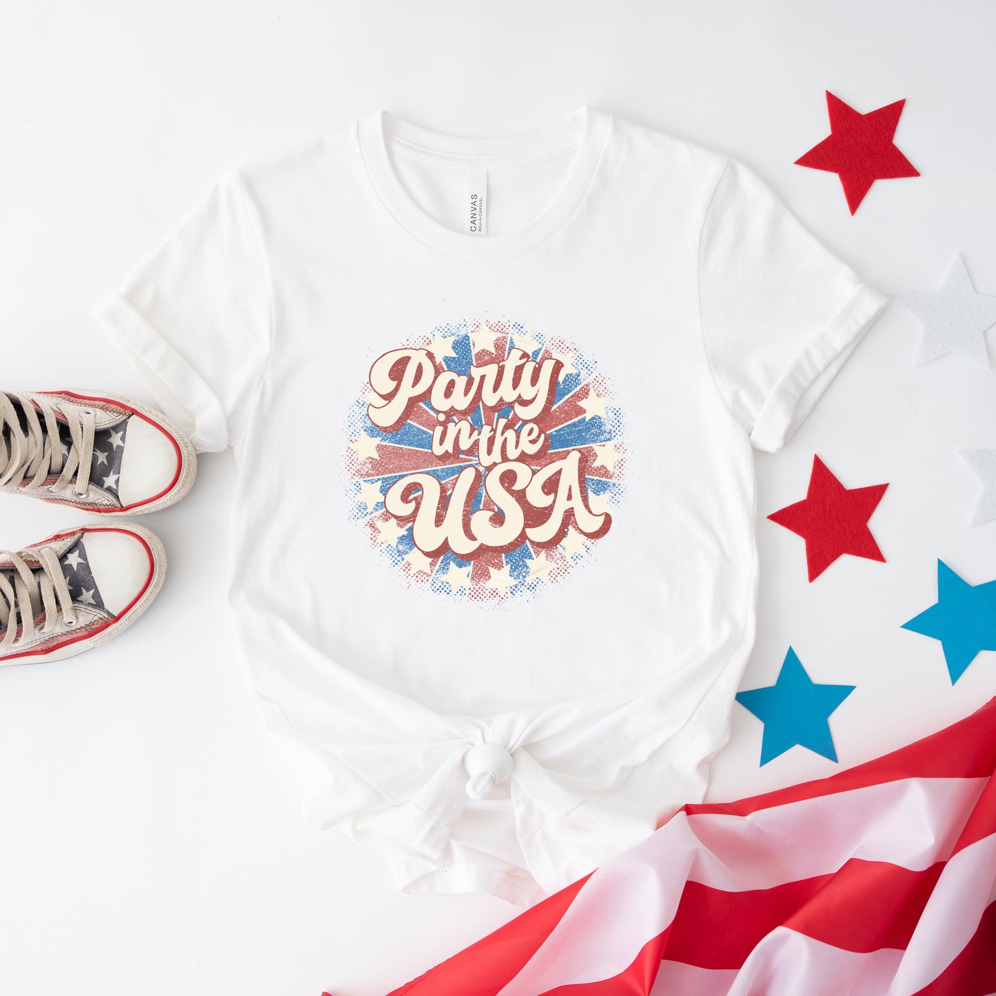 Party In The USA Circle | Short Sleeve Graphic Tee